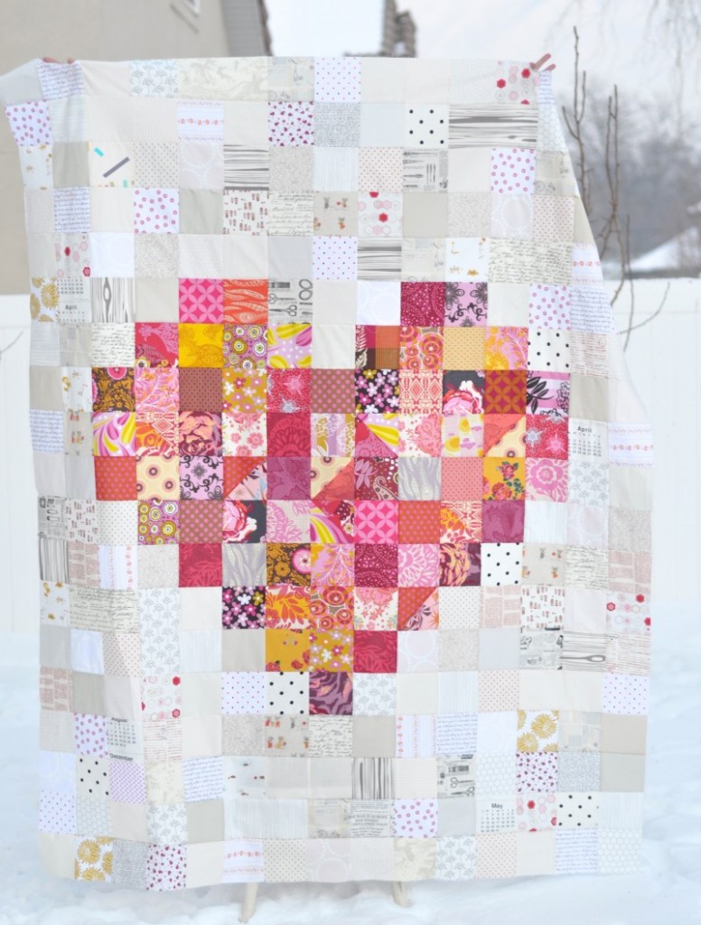 Pixelated Heart Quilt for 31 Days To Happy