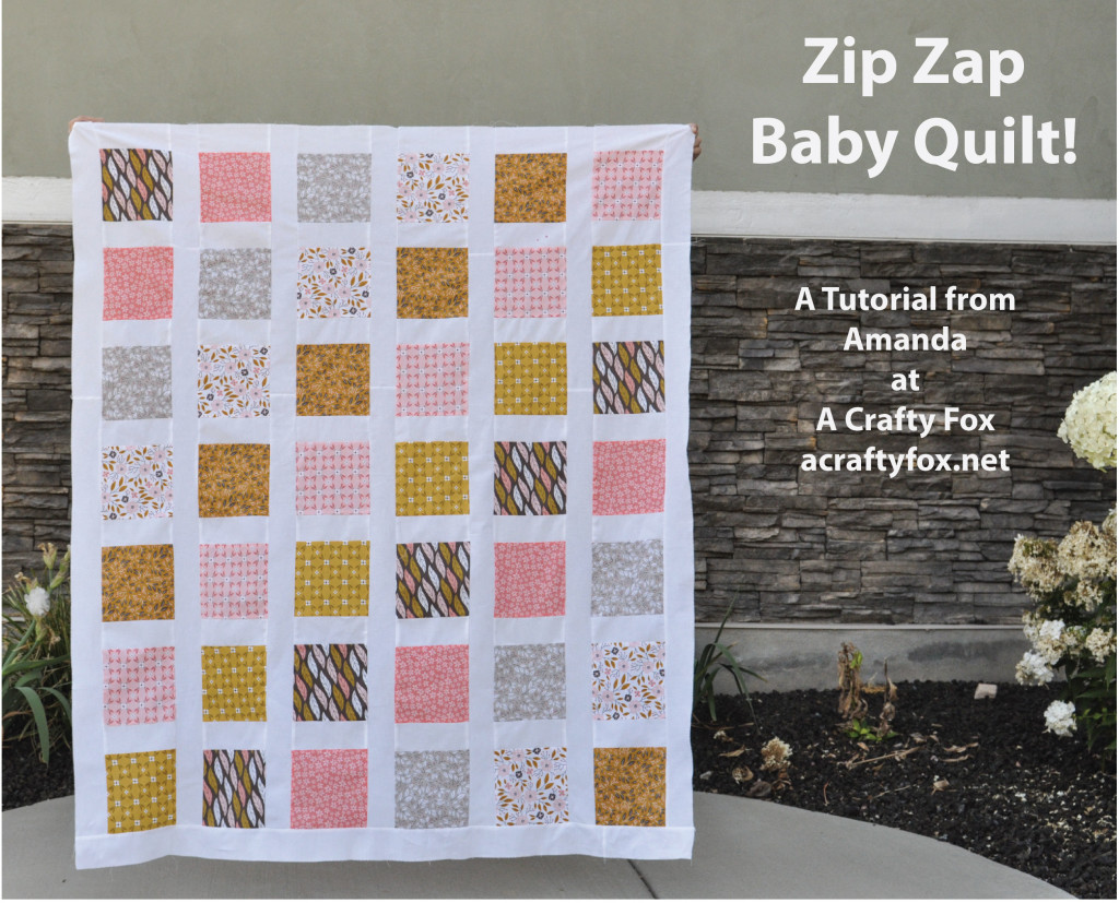 Zip Zap Baby Quilt Tutorial from A Crafty Fox -01