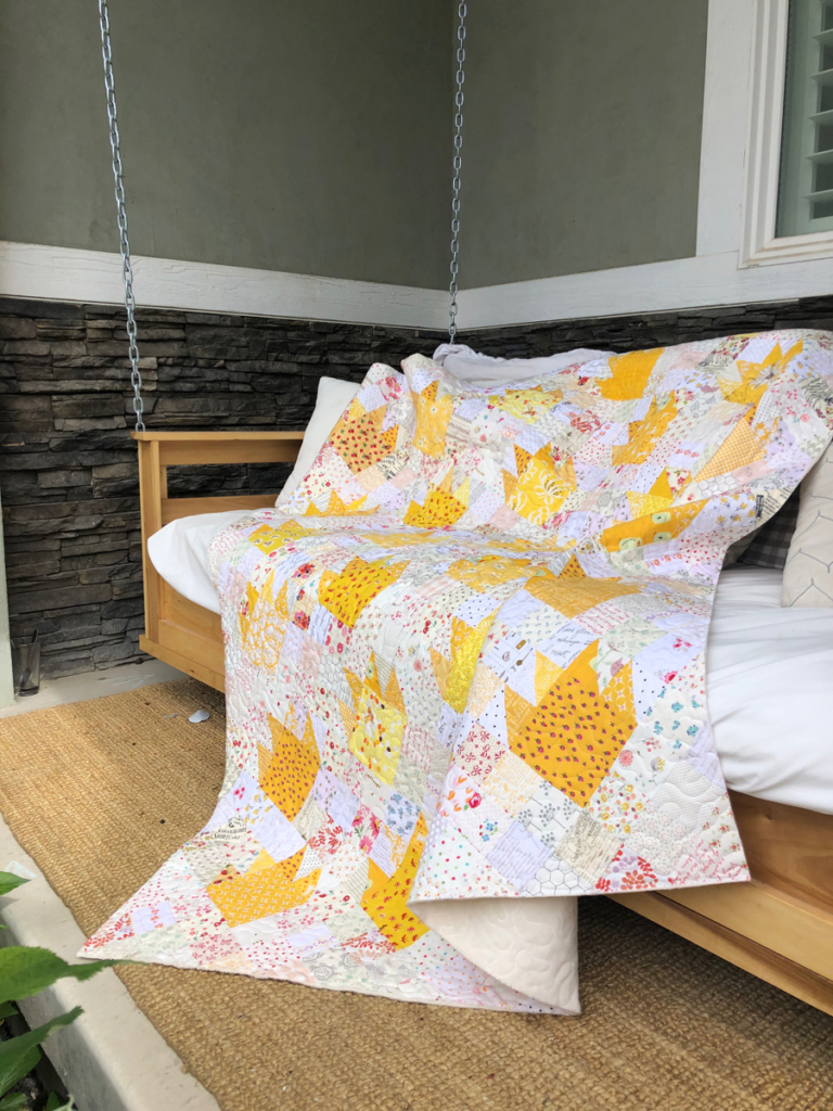 Making this yellow patchwork quilt cheered up my time in quarantine. Make