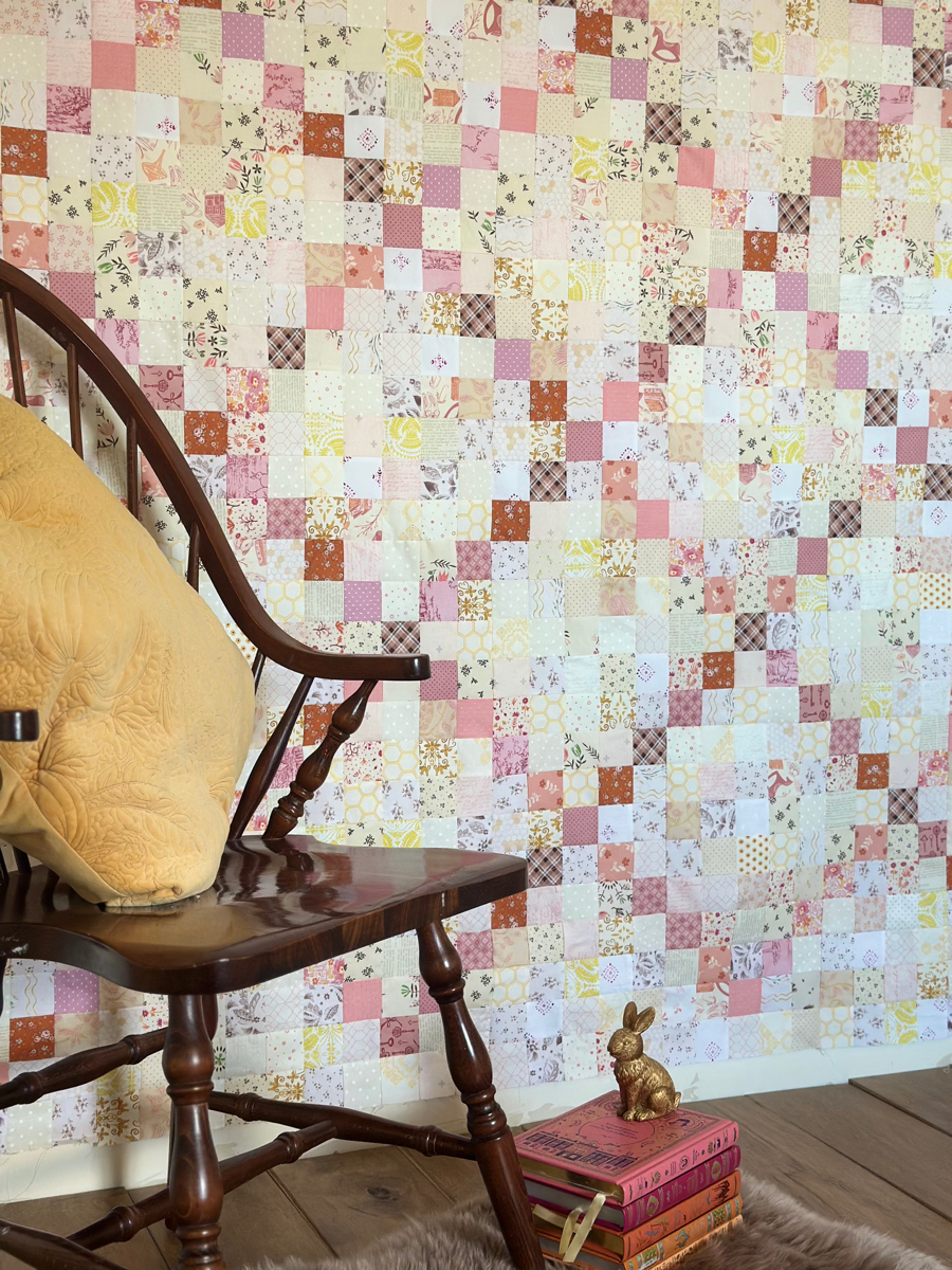 scrappy low volume giant irish chain quilt